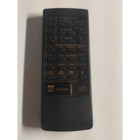 BSR MCD 8090 CD Player Remote Control - Tested & Works - Picture 1 of 3